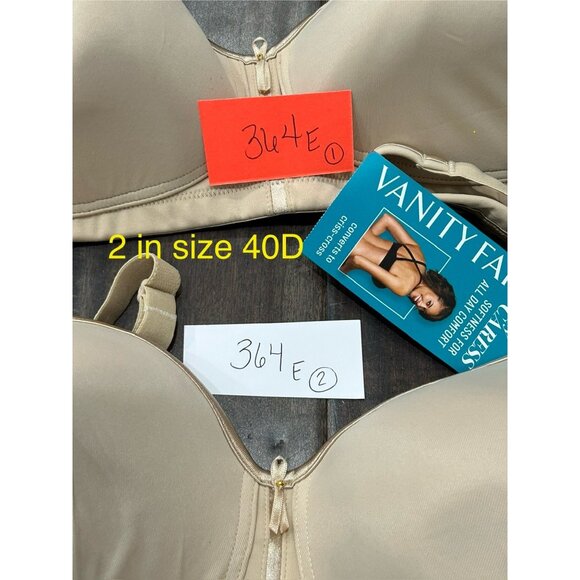 Vanity Fair Lingerie Body Caress Wireless Bra Damask Neutral Sz 40D Intimate NWT - Picture 10 of 13